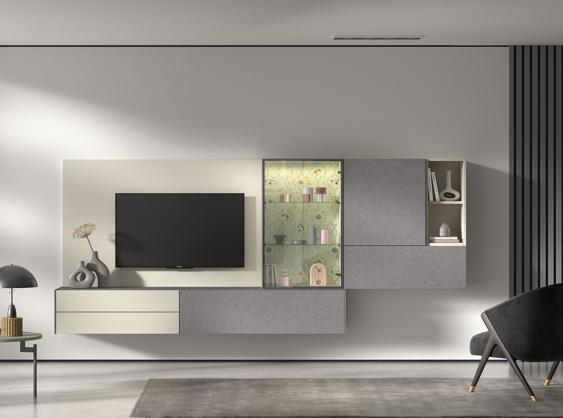 Mueble de televisión contemporáneo de la colección New Royal de Kazzano